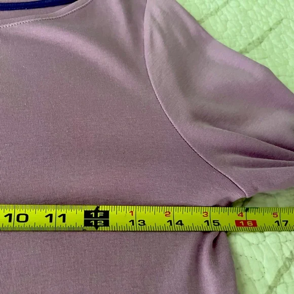 Talbots 100% Pima cotton,3/4 Sleeve Bateau Neck Tee, Small,Lavender, Like new. - Picture 5 of 5